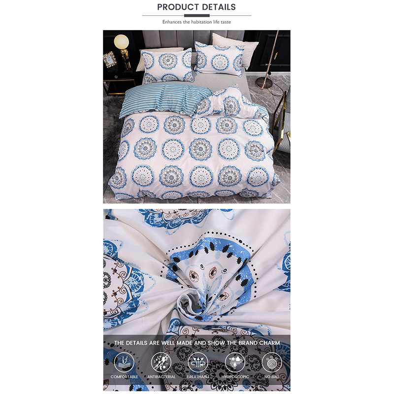 Set cadar licin bercetak bulat 014