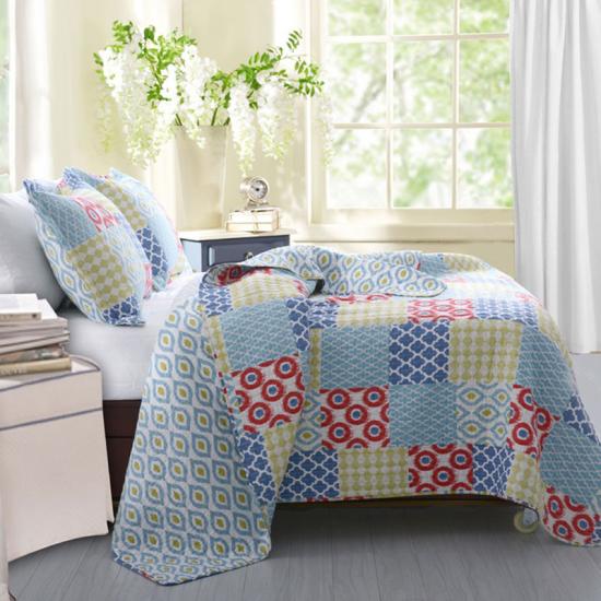 cxmicrotex Floral Patchwork Cetakan Seprai Berkuilt