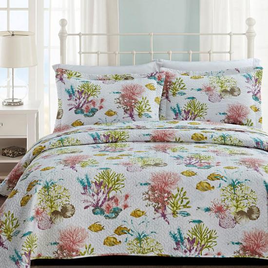 Microtex Coastal Coral Printed Ultrasonik Seprai