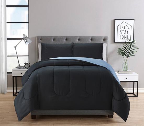cxmicrotex Set Peralatan Tempat Tidur Pejal 3PC Comforter Boleh Balik