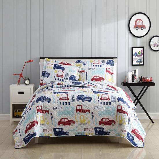 cxmicrotex Kanak-kanak Quilt Car Pattern Printed Bedspread