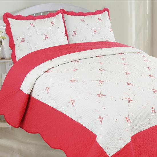 cxmirotex Sulaman Berwarna-warni Set Quilt Quilt Peralatan Tempat Tidur Queen