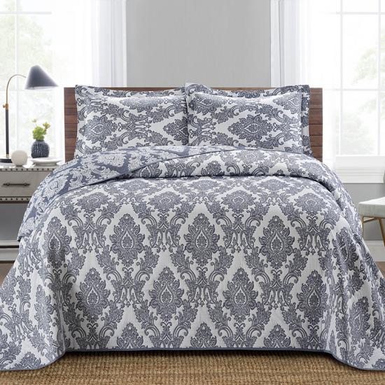 cxmicrotex Damask Jacquard Seprai Set Peralatan Tempat Tidur Quilted