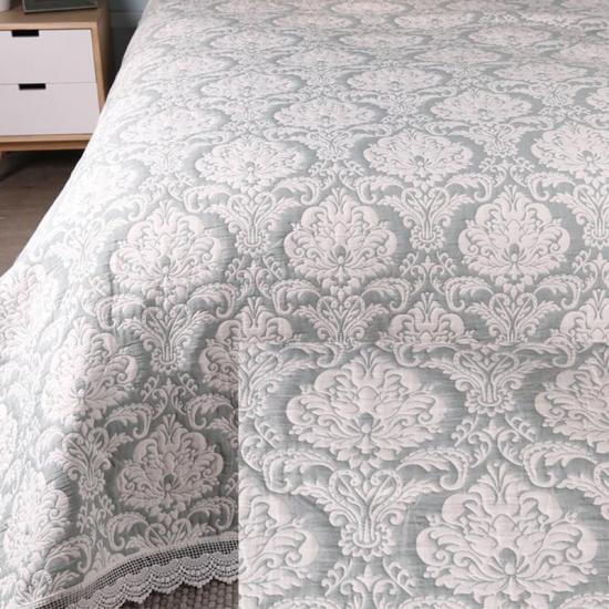 cxmicrotex Medallion Jacquard Quilt Lace Trim Cadar Tempat Tidur