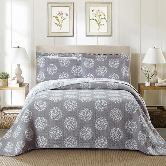 Set Tempat Tidur Jacquard Kelabu Queen Penuh cxmicrotex