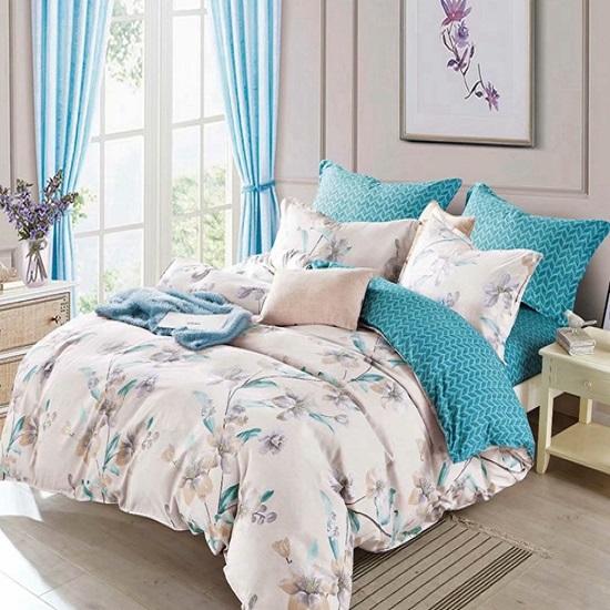 Set Selimut Sarung Selimut Bunga Anggun Moden