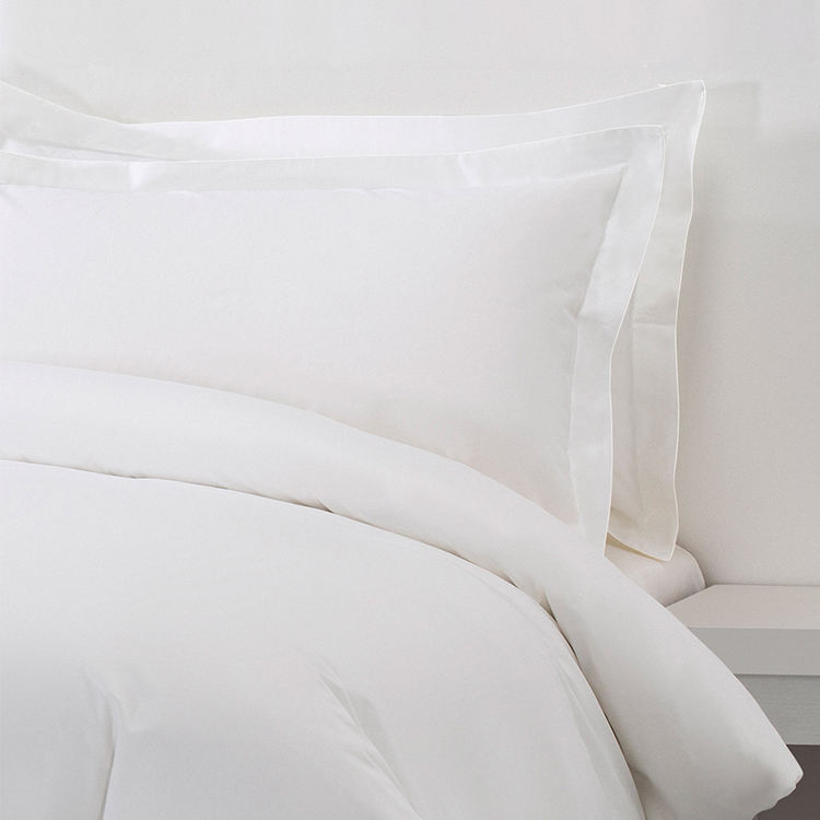 4 Keping Berkualiti Tinggi Mesra Alam Lembut Sepanjang Musim Kapas Microfiber Buluh Peralatan tempat tidur Hotel Set Cadar Mewah Putih Saiz Queen